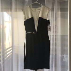 Calvin Klein black and white dress